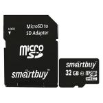 MicroSD 32GB Smart Buy Class 10 + SD адаптер