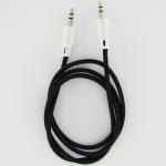 Аудио кабель AUX Krutoff Nylon черный 1m (пакет)