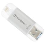 USB 3.1 флеш-диск 32GB Transcend 300 JetDrive Go (USB / Lightning) MFI серебро