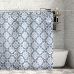 Штора для ванной комнаты Доляна «Венеция», 180?180 см, полиэстер, цвет сине-серый