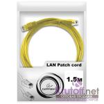 Патч-корд UTP Cablexpert PP12-1.5M/Y кат.5e, 1.5м, литой, многожильный (желтый)
