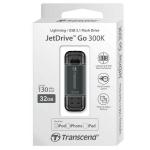 USB 3.1 флеш-диск 32GB Transcend 300 JetDrive Go (USB / Lightning) MFI черный