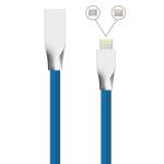 USB кабель ZINC Alloy 2 в 1 (micro USB + iPhone Lightning) 1m, blue
