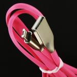 USB кабель ZINC Alloy 2 в 1 (micro USB + iPhone Lightning) 1m, pink