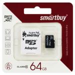 MicroSD 64GB Smart Buy Class 10 + SD адаптер