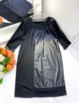 Платье SIZE PLUS комбинированное трикотаж+под кожу KS112