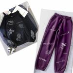 Костюм свитшот DONT черный и фиолетовые брюки RELAX IN