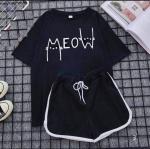 Шорты и футболка meow чёрный d31