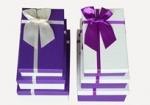 Коробка подарочная "Сюрприз" 21х14х8, фиолетовый/белый