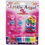 Аксессуары для волос детские "Little angel - Лори", цвет микс, 13,7*18,7см (22  резинки, 6 крабиков)