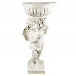 Скульптура-фигура для сада из полистоуна "Ангел с чашей на голове" 40х92 см (Россия)