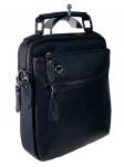 - Мужская сумка-планшет из фактурной натуральной кожи, чёрный цвет