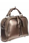 - Женская сумка-купол из искусственной кожи с подвесками, цвет бронзовый