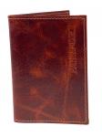 Кожаная обложка для паспорта, цвет красно-коричневый