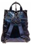 Женский рюкзак из искусственной и натуральной кожи, основной цвет синий металлик