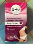 VEET Восковые полоски для чувсительных участков тела (бикини) с ароматом бархатной розы и эфирных масел c технологией Easy Gel 14 шт.