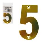 Номерок дверной Чибис металл №5 (золото) 75*45 мм  с комплектом крепежа (10511010/270219/0026682, КИТАЙ)