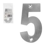 Номерок дверной Чибис металл №5 (хром) 75*45 мм  с комплектом крепежа (10511010/270219/0026682, КИТАЙ)