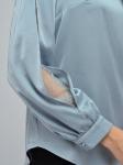 Блуза серая с кружевной вставкой на рукавах