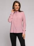 Блуза розовая в горошек с длинными рукавами