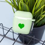 Чехол для airpods "Heart mini", green