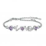 1A0065 Браслет LOVE с посеребрением