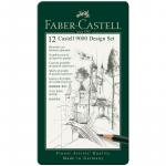 Набор карандашей ч/г Faber-Castell Castell 9000 Design Set, 12 шт., 5H-5B, заточен., метал. кор., 119064