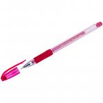 Ручка гелевая Crown Hi-Jell Needle Grip красная, 0,7 мм, грип, игольчатый стержень, штрих-код, HJR-500RNB