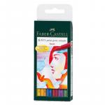 Набор капиллярных ручек Faber-Castell Pitt Artist Pen Brush Basic ассорти,6шт.,пласт. уп., европ., 167103