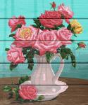 Рисование по номерам по дереву "Flamingo" 40*50см "Розы в белой вазе" FLA011