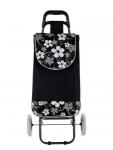 Хозяйственная тележка на колесах Litzen Cart, черная в цветочек