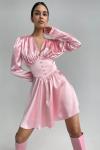 Атласное платье-мини в актуальном розовом оттенке TOPTOP STUDIO
