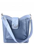 Сумка БРЕНДА ЛАЗУРЬ кожа флотер металлик синий/голубой