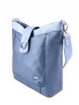 Сумка БРЕНДА ЛАЗУРЬ кожа флотер металлик синий/голубой