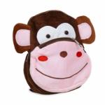 %Рюкзак детский "Плюшевая обезьянка" (19х8х23 см, ткань полиэстер, коричнево-розовый)