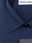 0250TBS Темно-синяя однотонная мужская рубашка больших размеров