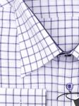 0212TEBS Белая мужская рубашка больших размеров в синюю клетку