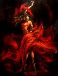 Балерина в огненном платье