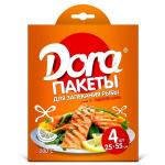 Пакеты для запекания для рыбы с завязками 25*55см, 4шт "Dora"
