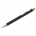 Ручка шариковая Berlingo Golden Standard синяя, 0,7 мм, корпус черный/золото, кнопочн, пласт.футляр, CPs_72801