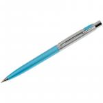 Ручка шариковая Berlingo "Silver Arrow", хром/бирюзовый, 0,7мм, синяя, кнопочн., инд.уп., CPs_70510