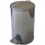 Ведро-контейнер для мусора (урна), 10 л, с педалью, круглое, металл, хром,