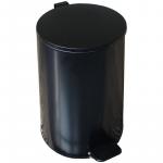 Ведро-контейнер для мусора (урна), 20 л, с педалью, круглое, металл, черное,