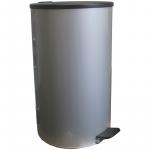 Ведро-контейнер для мусора (урна), 40 л, с педалью, круглое, металл, серый металлик,