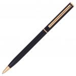 Ручка подарочная шариковая BRAUBERG Slim Black, корп.черный, узел 1мм, линия 0,7мм, синяя, 141402