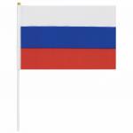 Флаг России ручной 20х30 см, без герба, с флагштоком, BRG, 550181