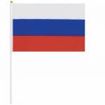 Флаг России ручной 30х45 см, без герба, с флагштоком, BRG, 550182