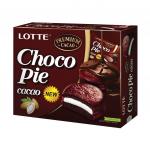 Печенье LOTTE "Choco Pie Cacao" (Чоко Пай Какао), глазир., картон.упак., 336г,(12шт х 28г), ш/к40645