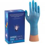 Перчатки нитриловые смотровые КОМПЛЕКТ 100 пар (200шт), M (средний), голубые, SAFE&CARE, TN 303