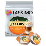 Кофе в капсулах JACOBS Latte Macchiato Caramel для кофем. Tassimo,8шт*7г+капс. с мол.8шт*26,5г,04802